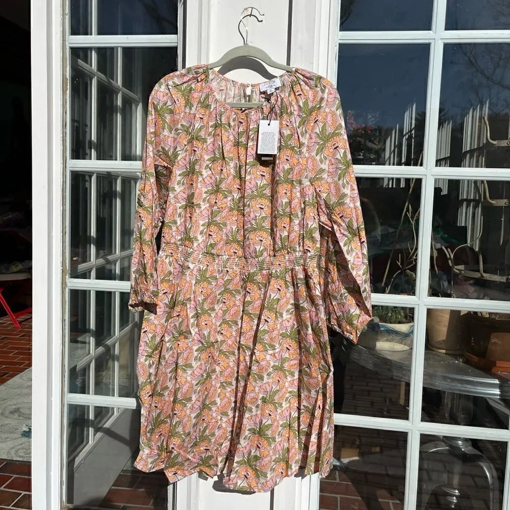 J Crew Smocked Waist Mini Dress in Liberty® Butterfield Poppy Fabric NWT
